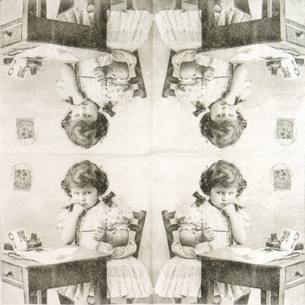 Paper Napkin - Girl Writing - Image 2