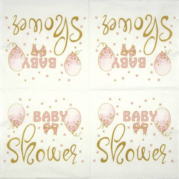 Paper Napkins - Baby Shower Pink (20 pieces)