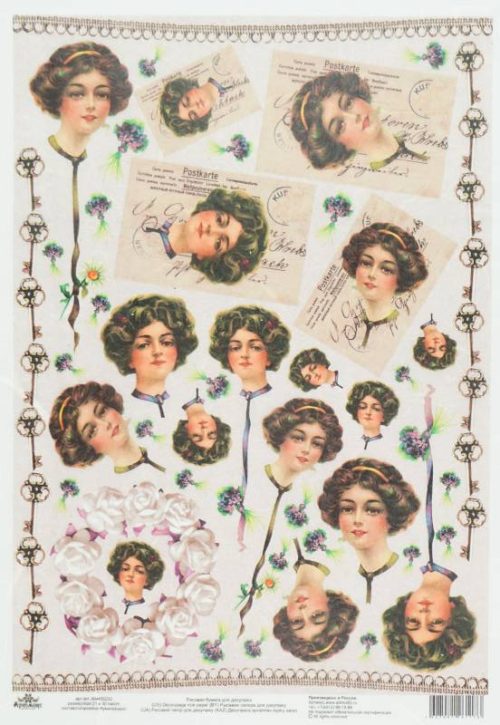 Rice Paper - Vintage Lady Mary Postcards