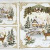 Rice Paper - Winter Forest with Deer Small