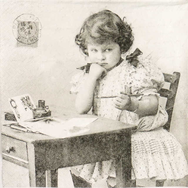 Paper Napkin - Girl Writing