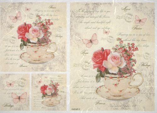 Rice Paper - Floral Teacups