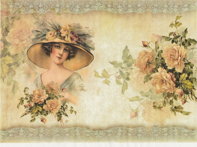 Rice Paper A/3 - Lady & Orange Roses