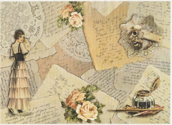 Rice Paper A/3 - Vintage Love letters