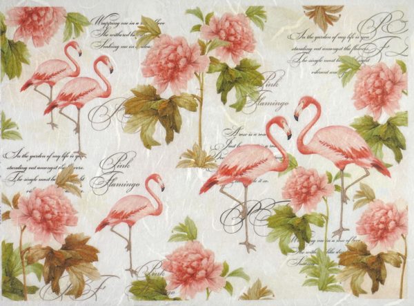 Rice Paper - Pink flamingos