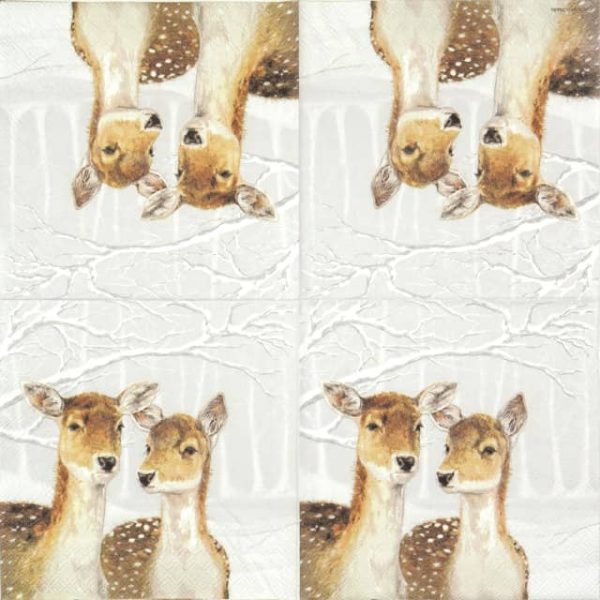 Paper Napkin - Fallow Deer in Winter