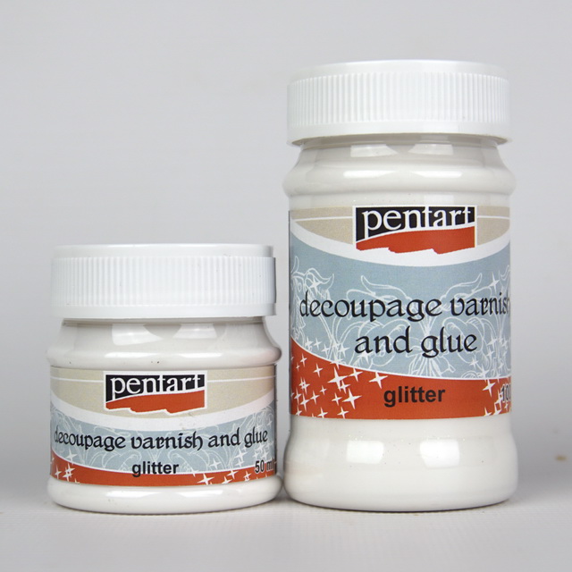Pentart Glitter Decoupage Varnish and Glue 50 or 100ml