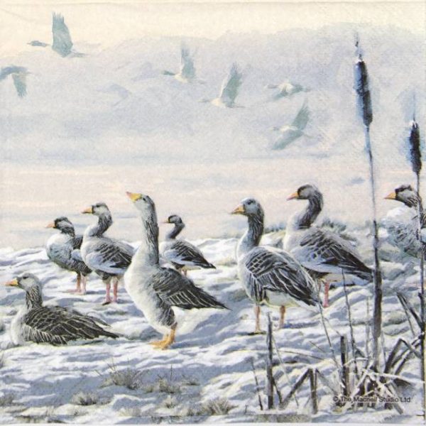 Paper Napkin - Winter River Geese