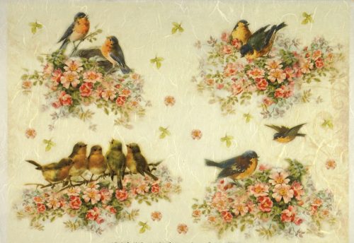 Rice Paper - Flowers with birds
