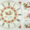 Rice Paper - Roses Birds Clock Large