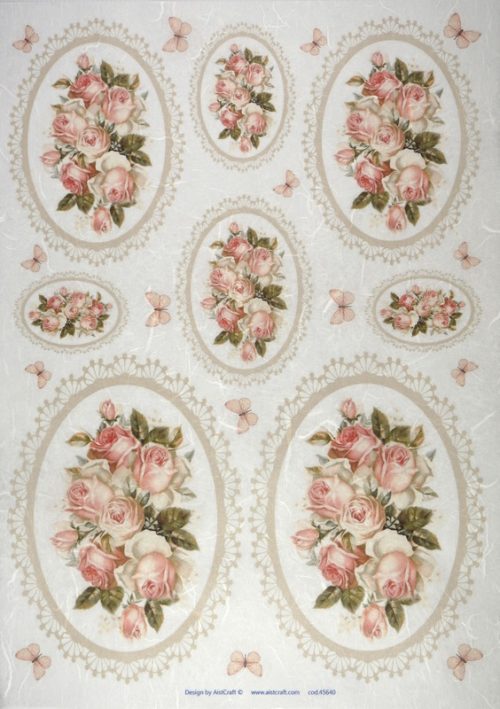 Rice Paper - Roses in Frames