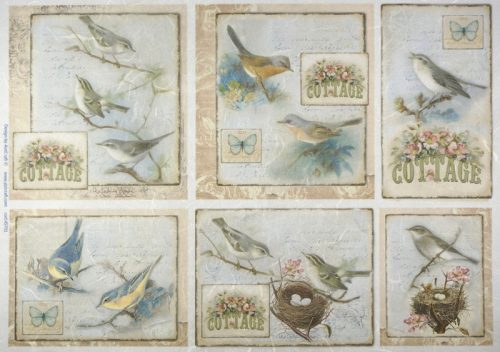 Rice Paper - Birds Cottage 32x45cm