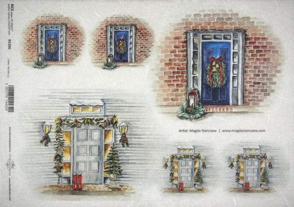 Rice Paper - Christmas Doors