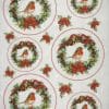 Rice Paper - Poinsettia with birds wreath