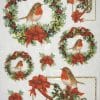 Rice Paper - Christmas Wreath with Birds