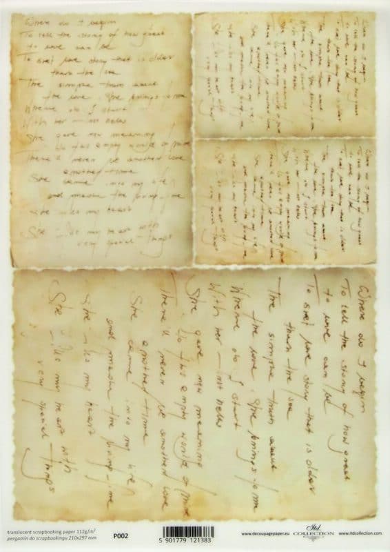 Translucent/Vellum Paper Letter Napkin Shop