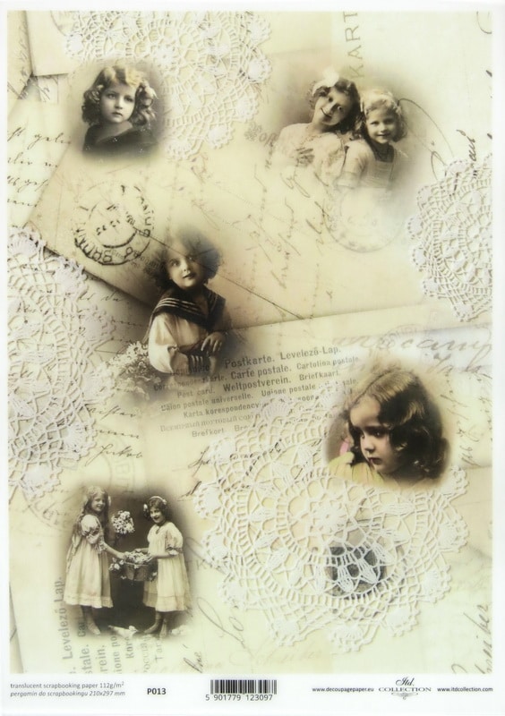 Translucent/Vellum Paper - Postcards with Girls