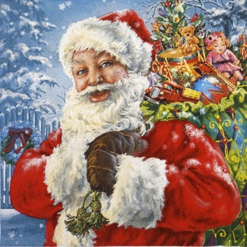 Paper Napkin - Happy Santa Claus