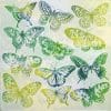 Paper Napkin - Aquarell Butterflies green