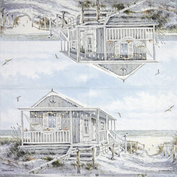 Paper Napkin - Beach cabin