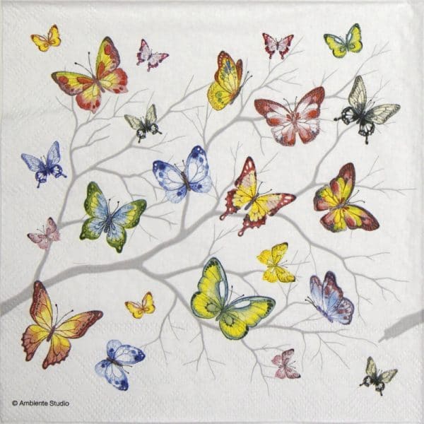 Paper Napkin - Colorful butterflies