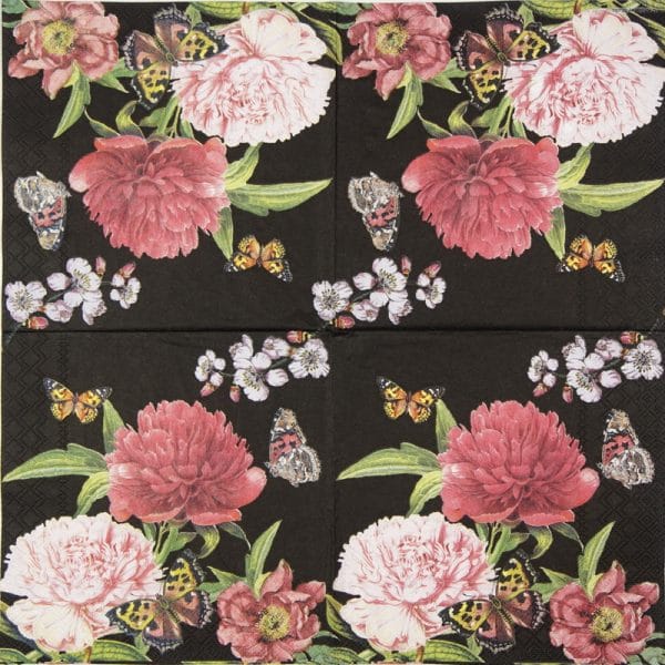 Paper Napkin - Peonien black - Image 2