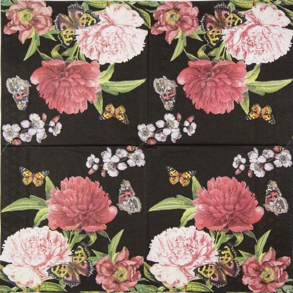 Lunch Napkins (20) - Peonien black