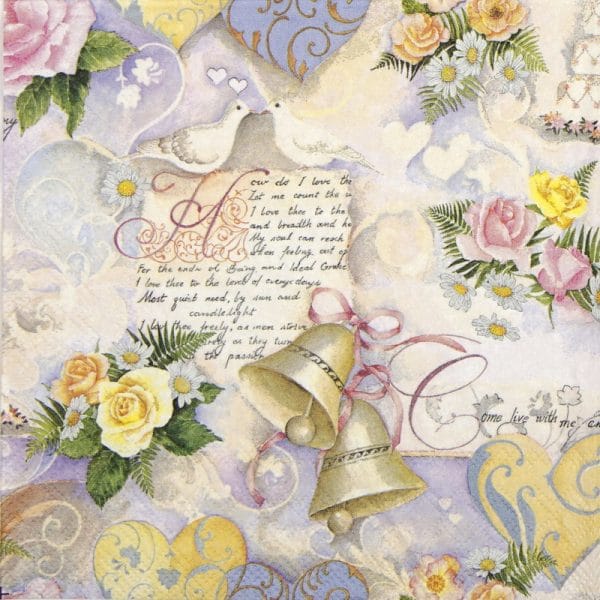 Lunch Napkins (20) - Wedding Bells Rose