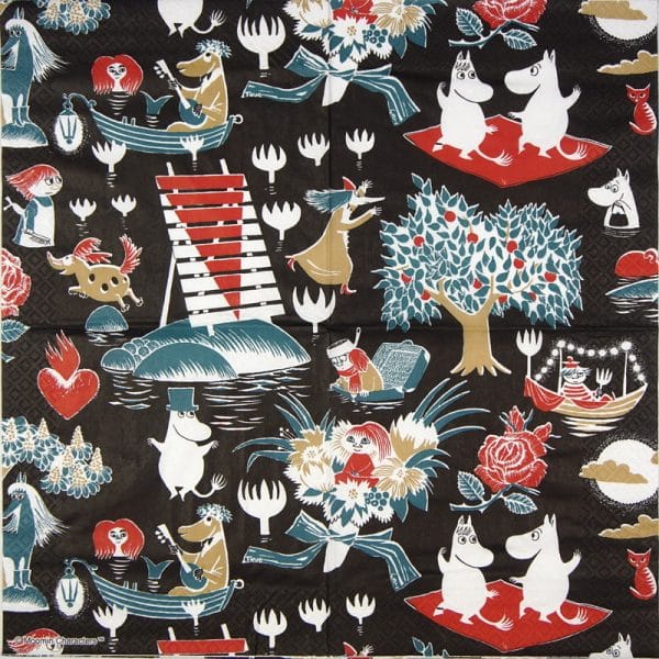 Lunch Napkins (20) - Moomin Magic black