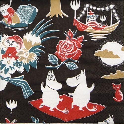 Paper Napkin -  Moomin Magic black