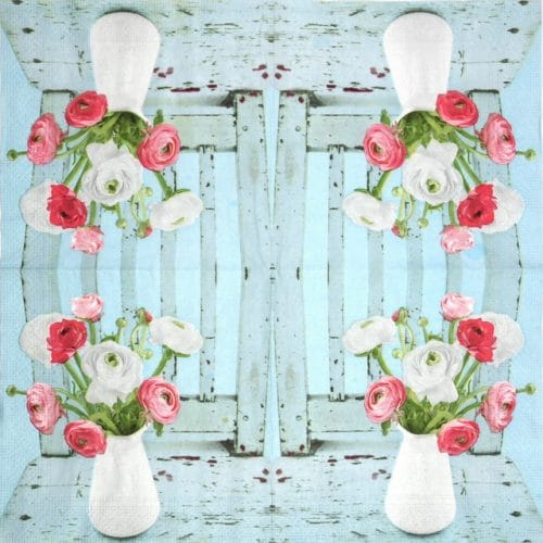 a pattern of flowers in a vase