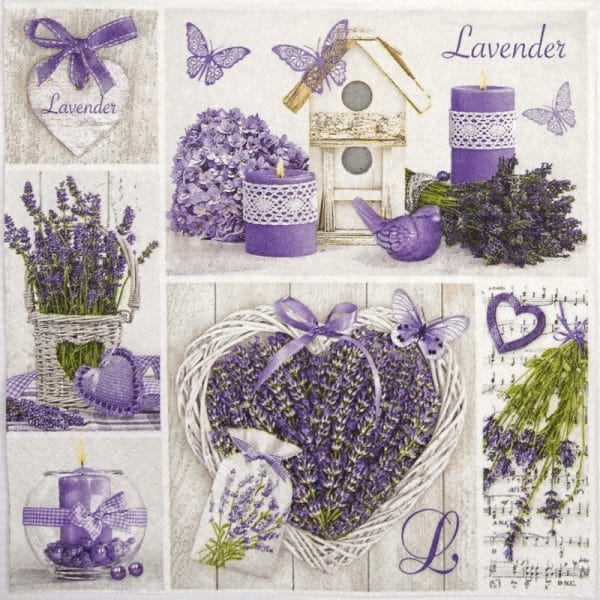 Paper Napkin - Lavender collage