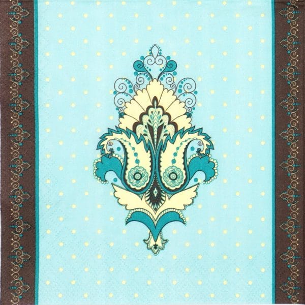 Paper Napkin - Turquoise Ornaments
