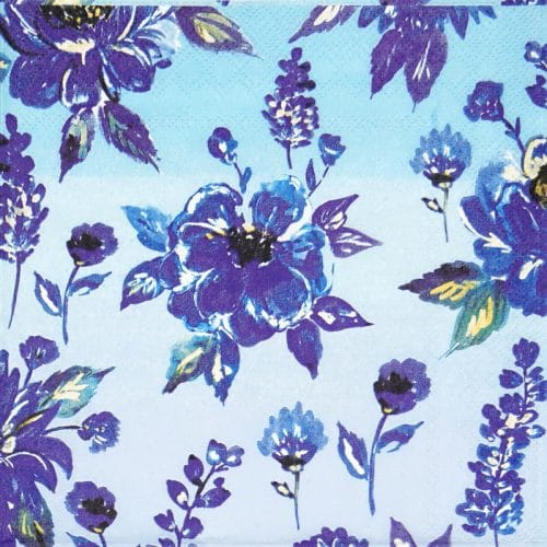 Paper Napkin - Lauren Flower Blue