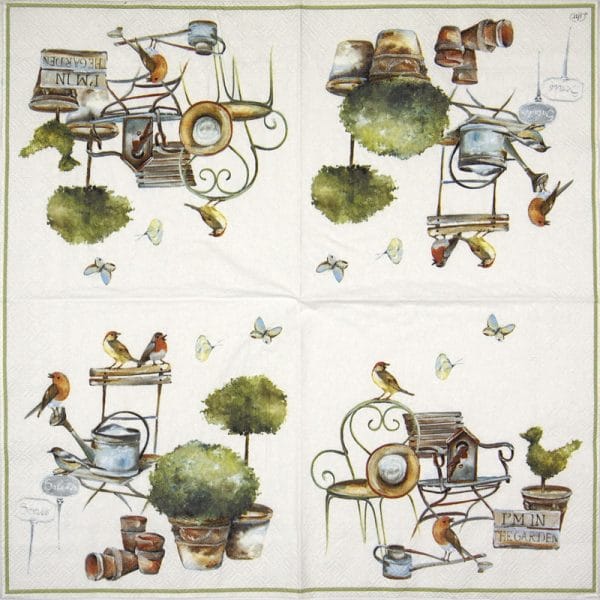 Lunch Napkins (20) -  I'm in the garden white