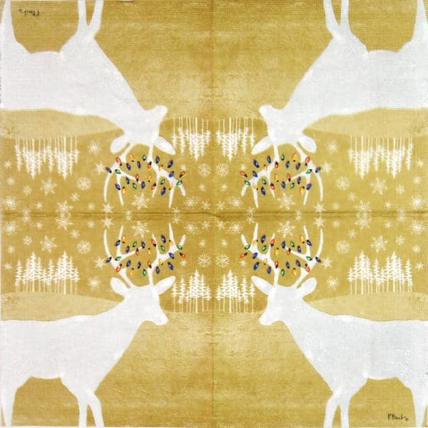 Paper Napkin - Woodland Deer gold