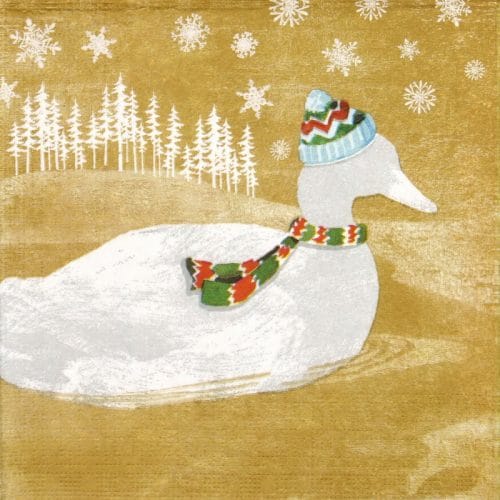 Paper Napkin - Woodland Duck gold