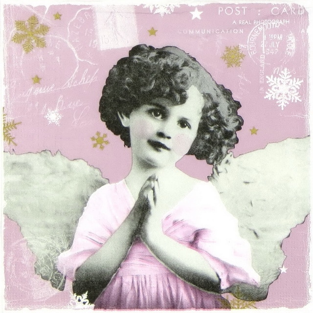 Paper Napkin - Praying Angel berry
