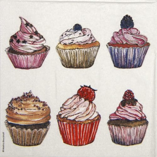 Lunch Napkins (20)- Marina Brockhoff: Cup cakes