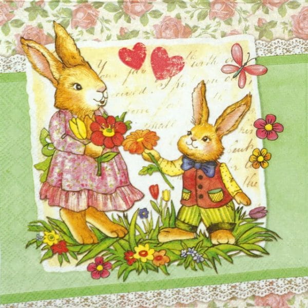 Lunch Napkins (20) - Dear Mum green