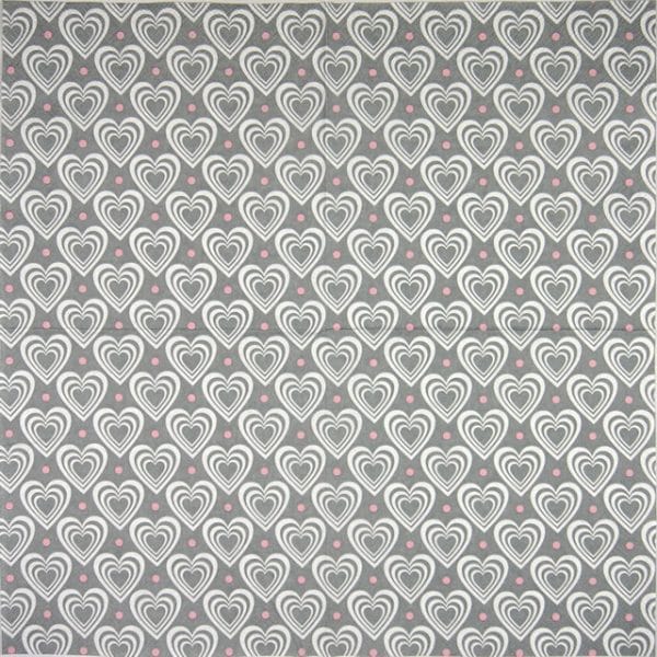 Lunch Napkins (20) -  Hearts in Hearts Grey - Image 2