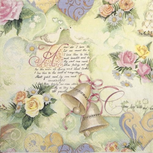 Paper Napkin - Wedding Bells green