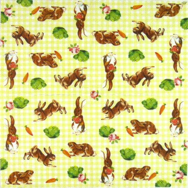 Paper Napkin - Little Bunnies Yellow