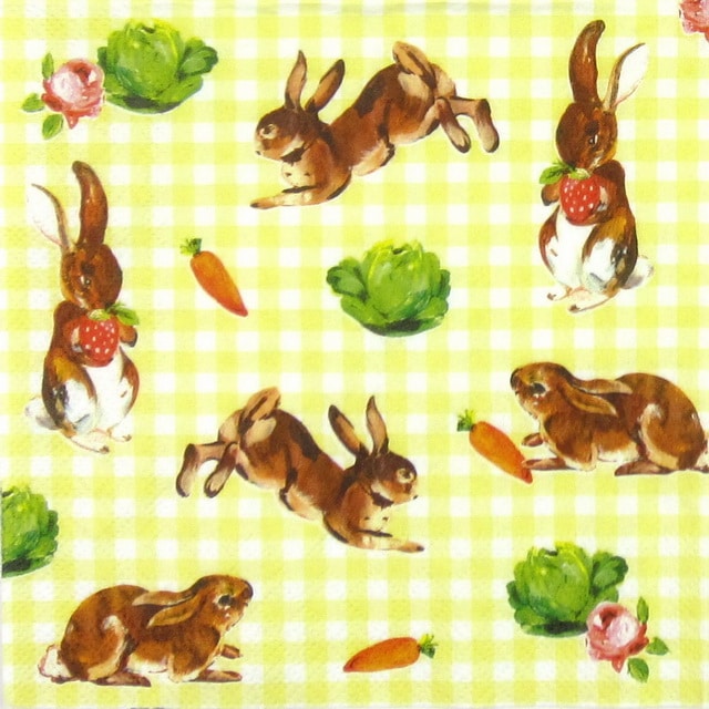 Paper Napkin - Little Bunnies Yellow