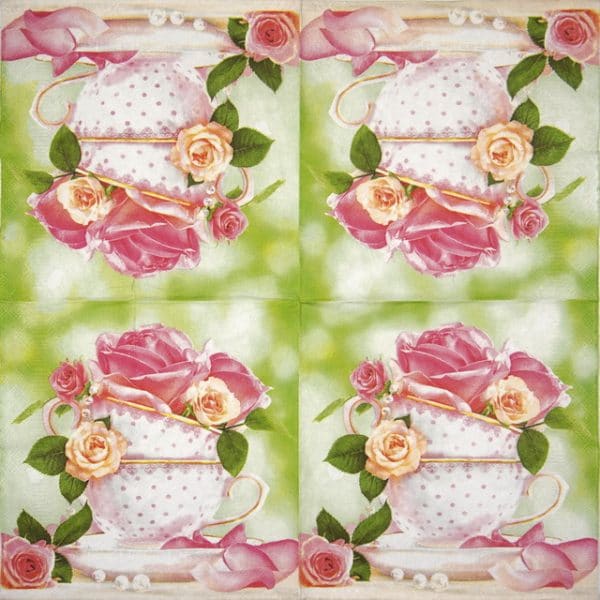 Lunch Napkins (20) - Cup of Roses