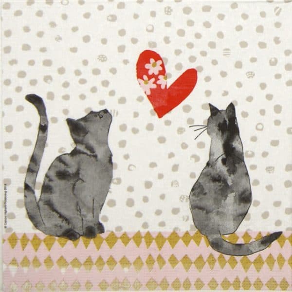 Paper Napkin - Carson Higham: Cats in love