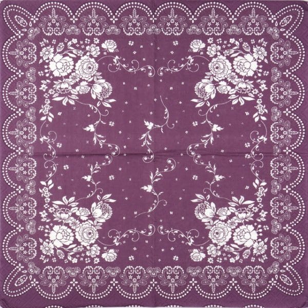 Paper Napkin - Burgundy Corner Decoration