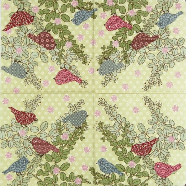 Paper Napkin - Patchwork Birds - Image 2