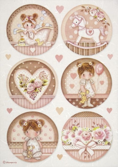 Rice Paper - Little Girl round - DFSA4451 - Stamperia