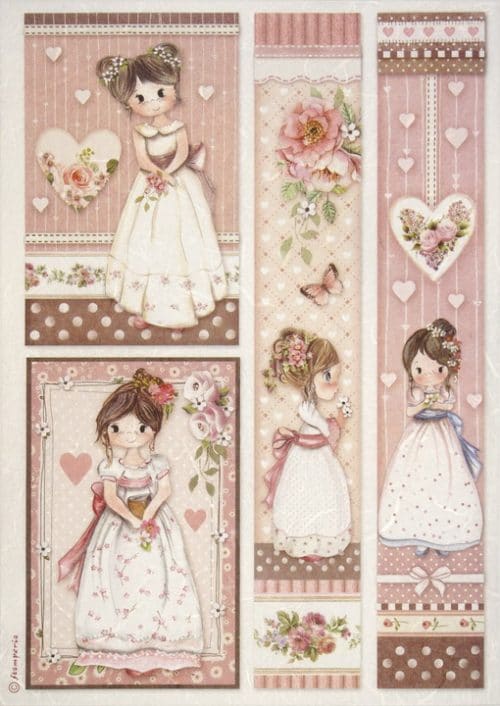 Rice Paper - Little Girl Frames - DFSA4452 - Stamperia